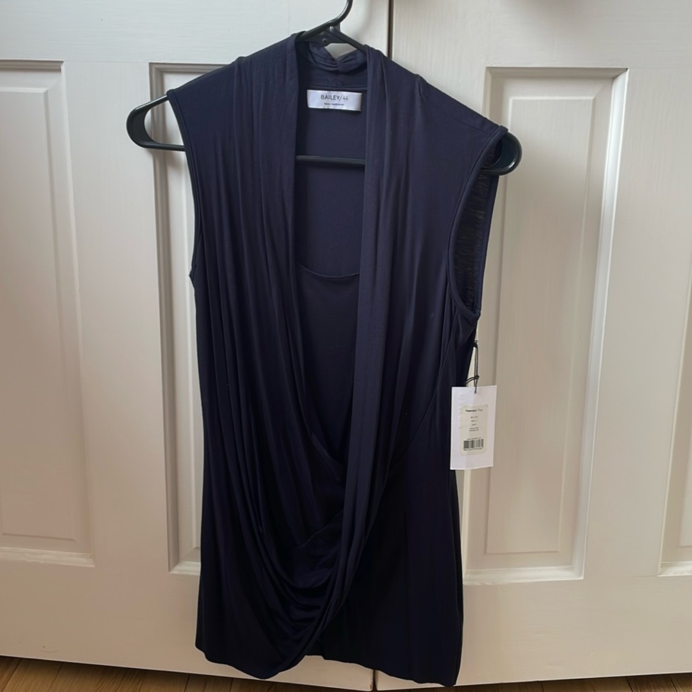 Bailey 44 Navy wrap sleeveless top